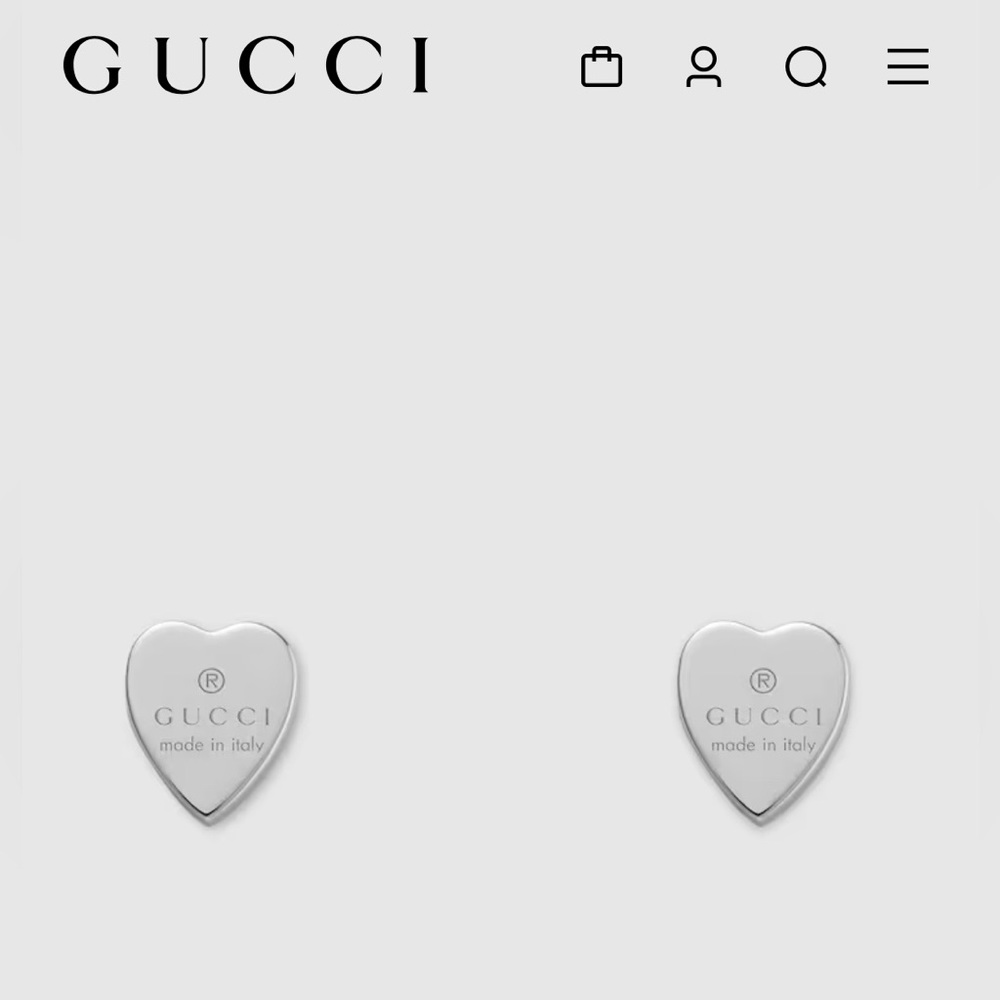 Gucci Heart Shaped Silver Earrings